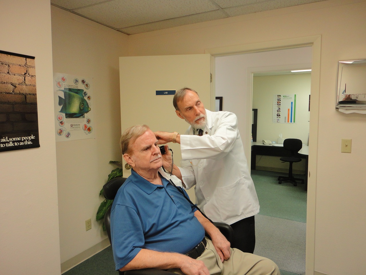 A man getting tested for hearing